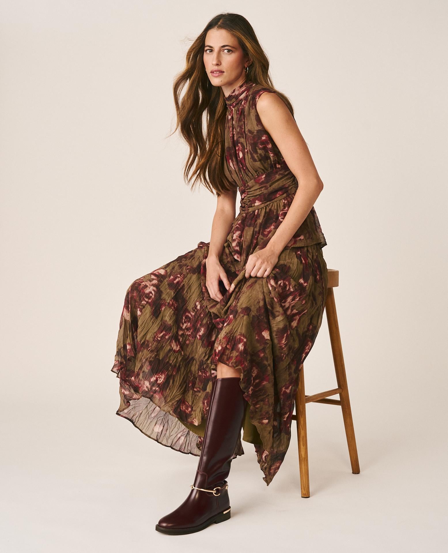 FALDA LARGA FLORAL