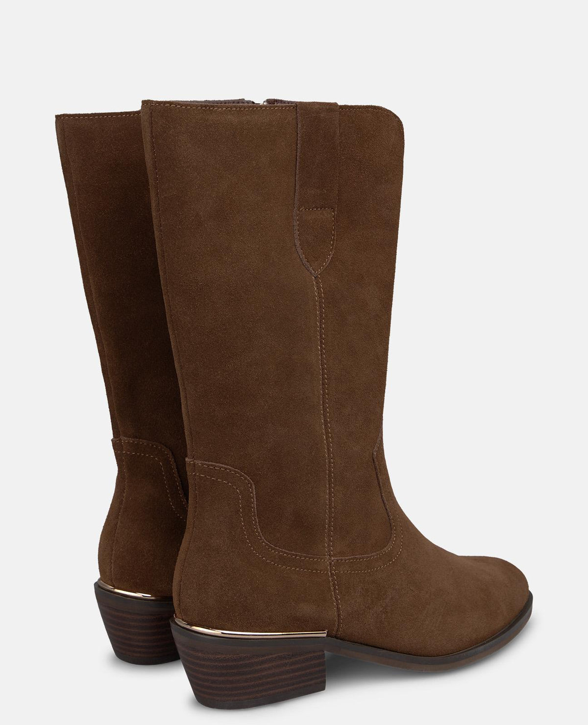 SUEDE BOOTS WITH A ZIPPER CLOSURE