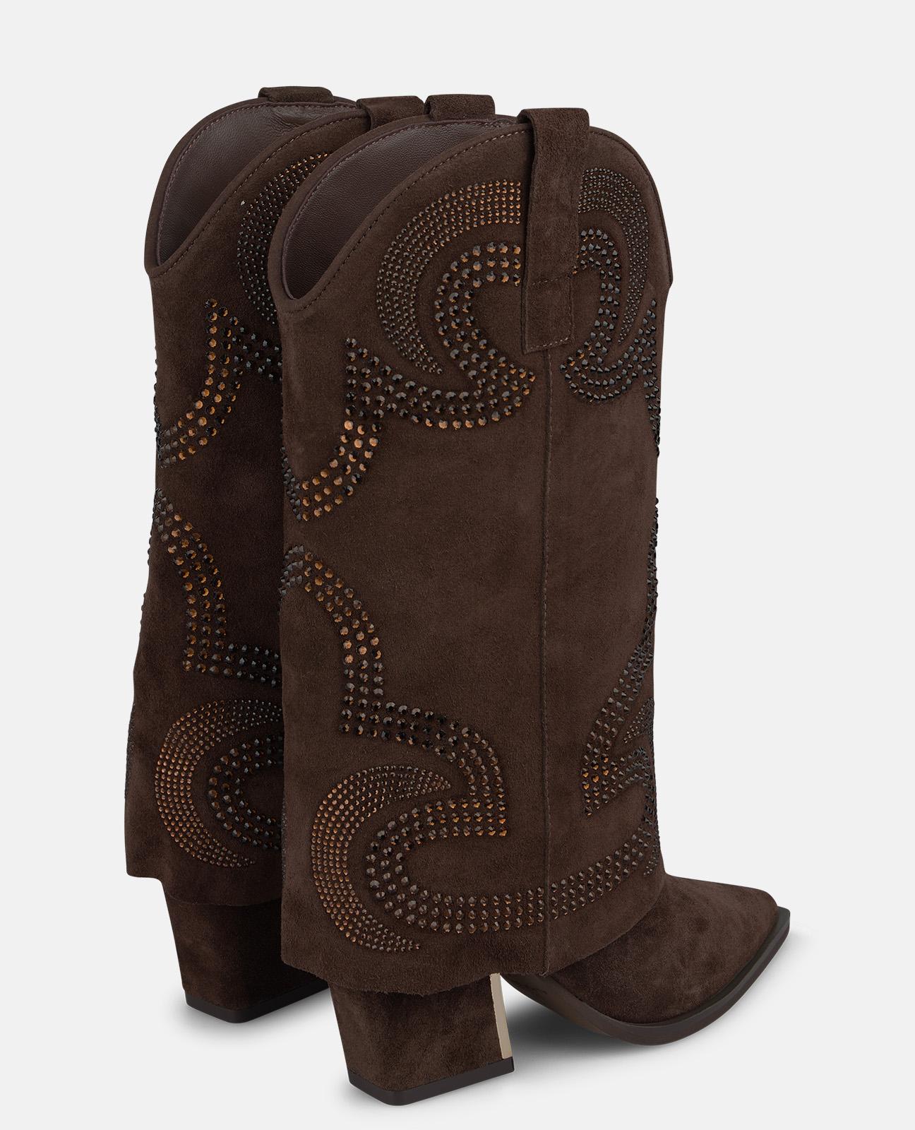 BOTA COWBOY DE ANTE CON DETALLES PEDRERÍA