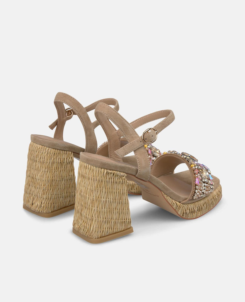 SANDALIA PEDRERÍA TACÓN BLOQUE