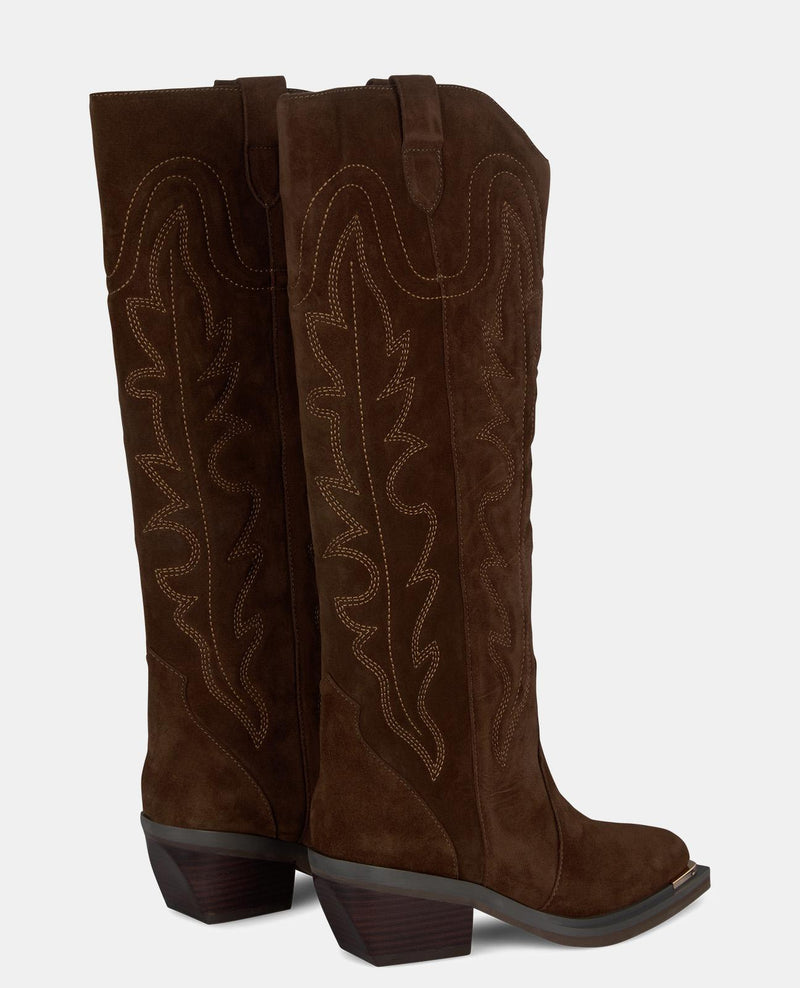 BESTICKTER STIEFEL MIT WEITEM SCHAFT