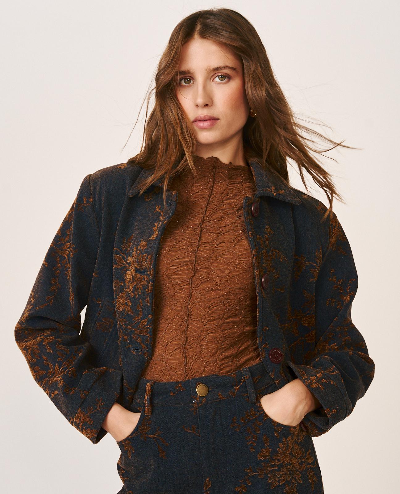 CHAQUETA DENIM FLORAL