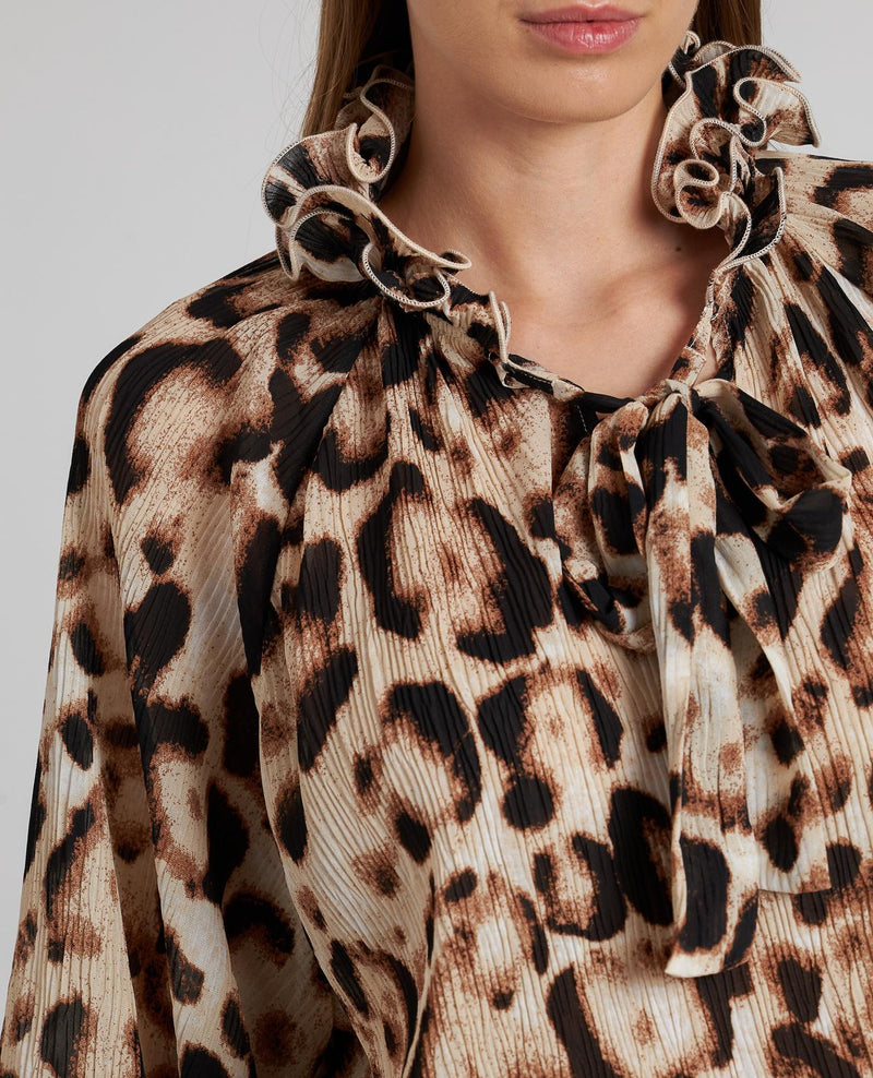 KNOTTED COLLAR BLOUSE