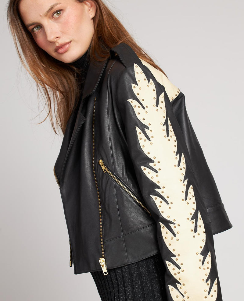 BIKER LEATHER FLAMES