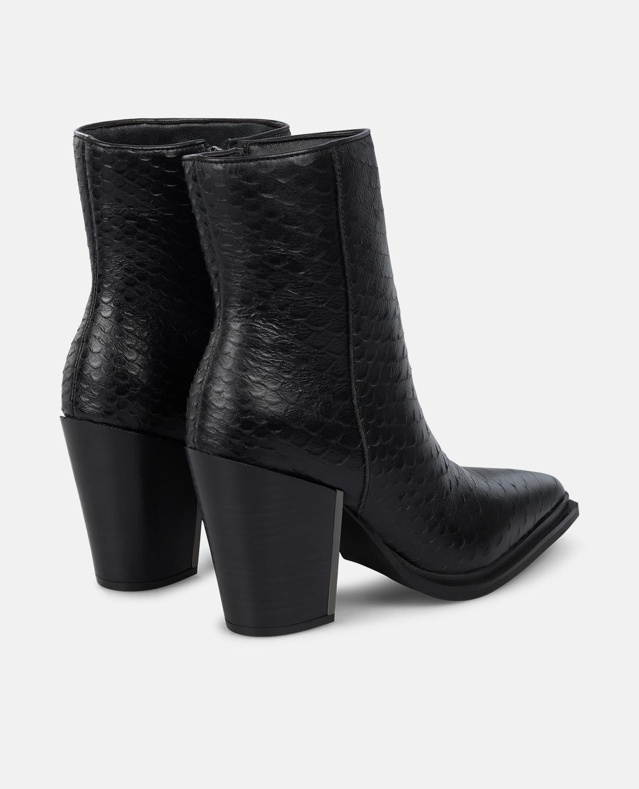 BOTTES DE CHEVILLE HAUTES À TALON LARGE