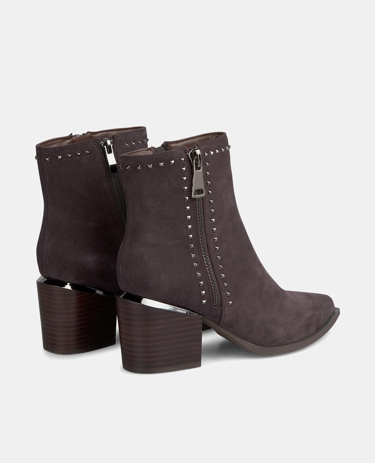 BOTTES DE CHEVILLE À TALON ZIPPÉ