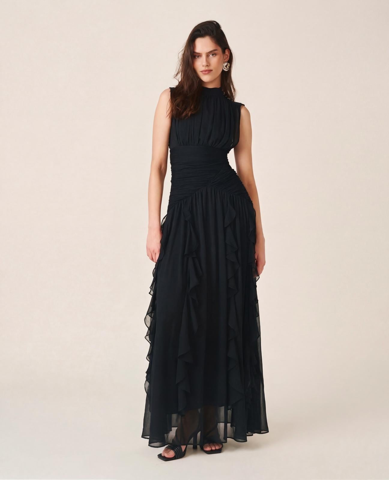 VESTIDO LARGO VOLANTES