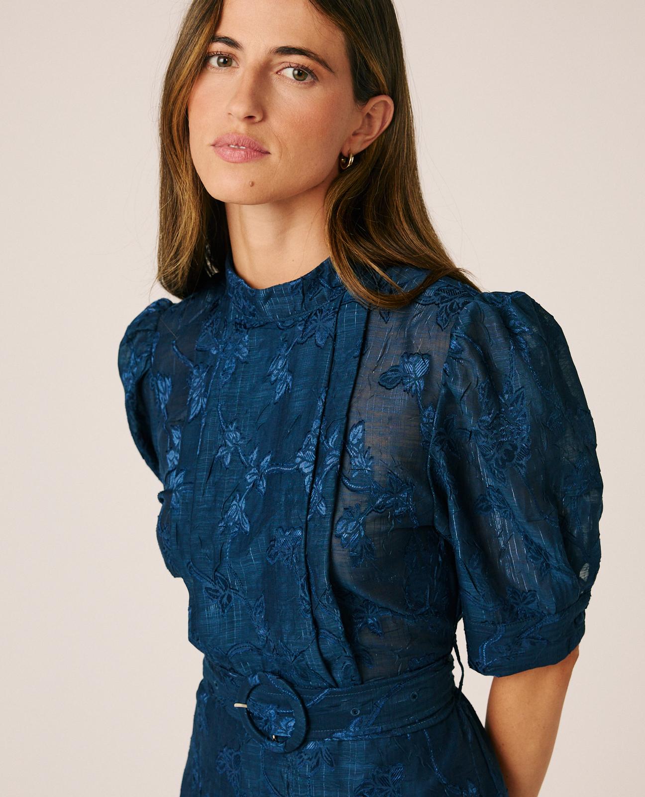 VESTIDO MINI JACQUARD FLORAL