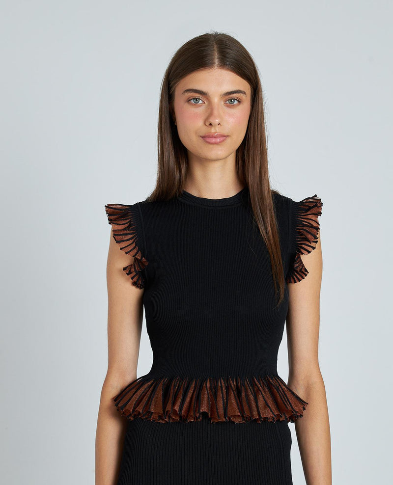 TOP VOLANTES METALIZADO