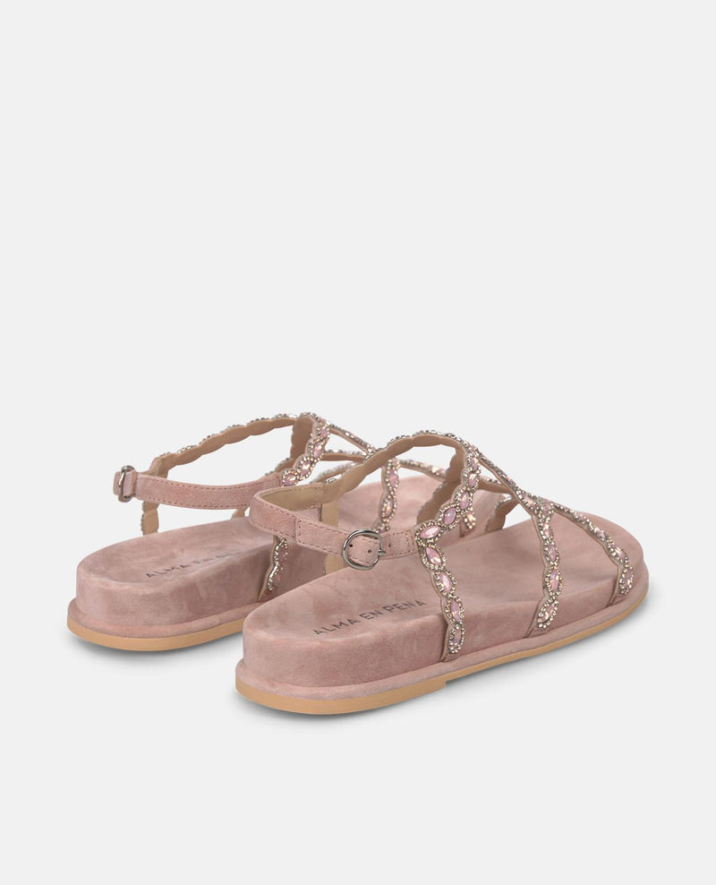 SANDALIA PLANA TIRAS BRILLO