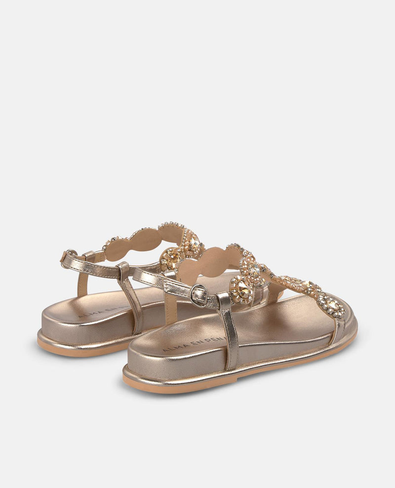 FLAT SANDAL WITH LOW JEWELRY DETAIL