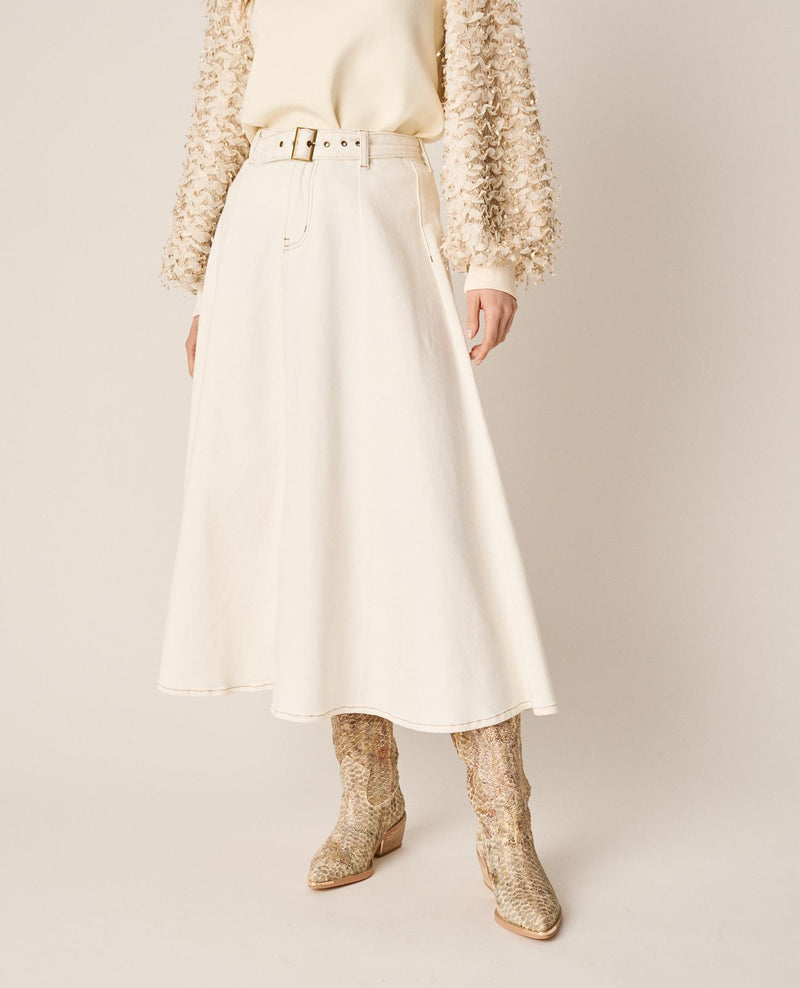 FALDA MIDI DENIM