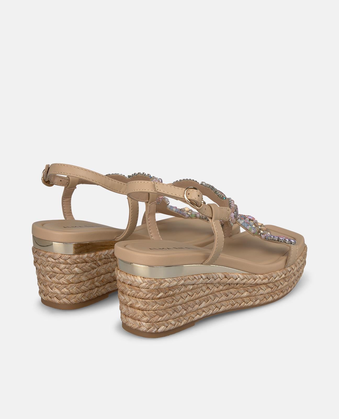 SANDALIA CON PEDRERIA CIRCULAR