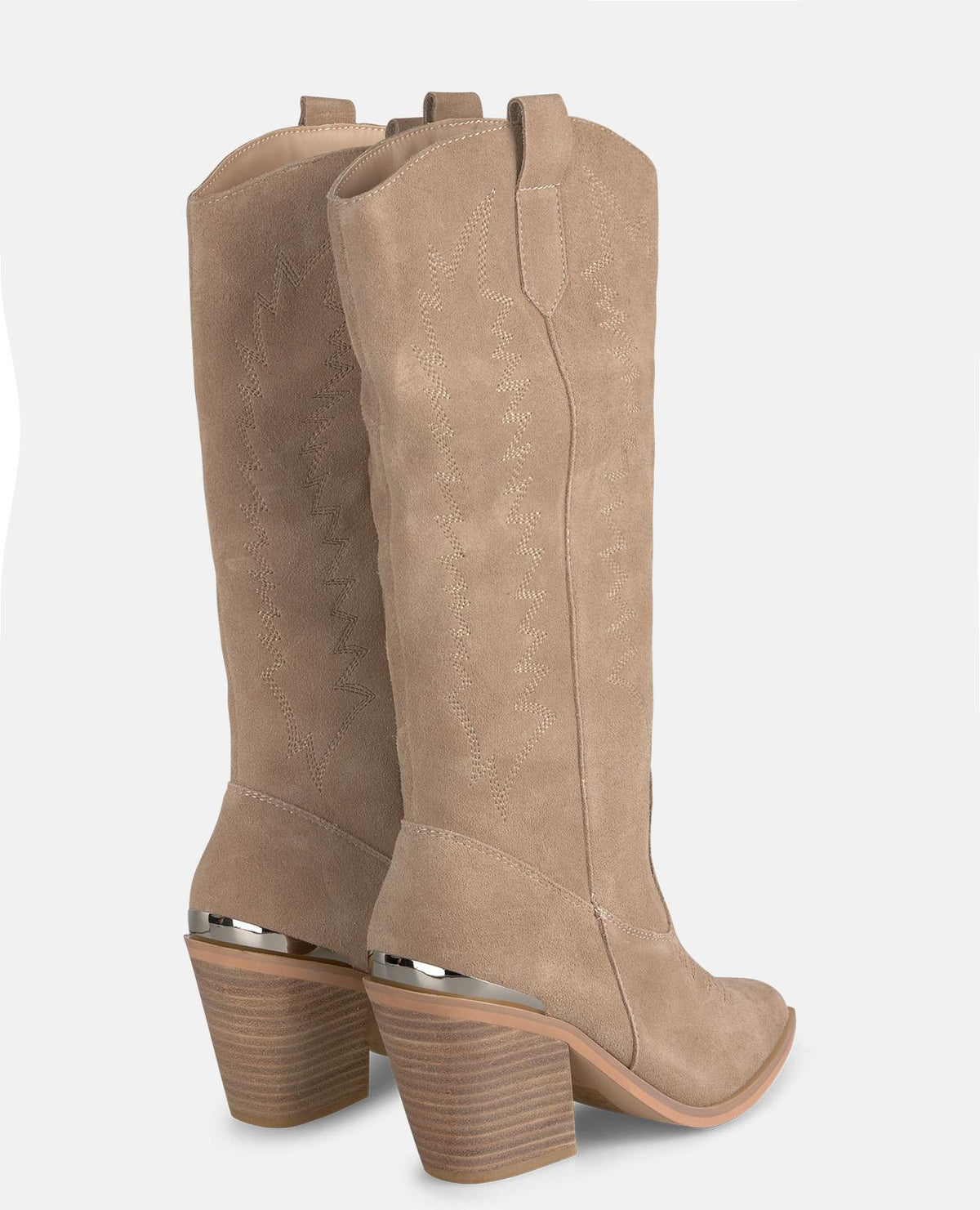 BOTA DE SALTO ALTO DE COWBOY BORDADA