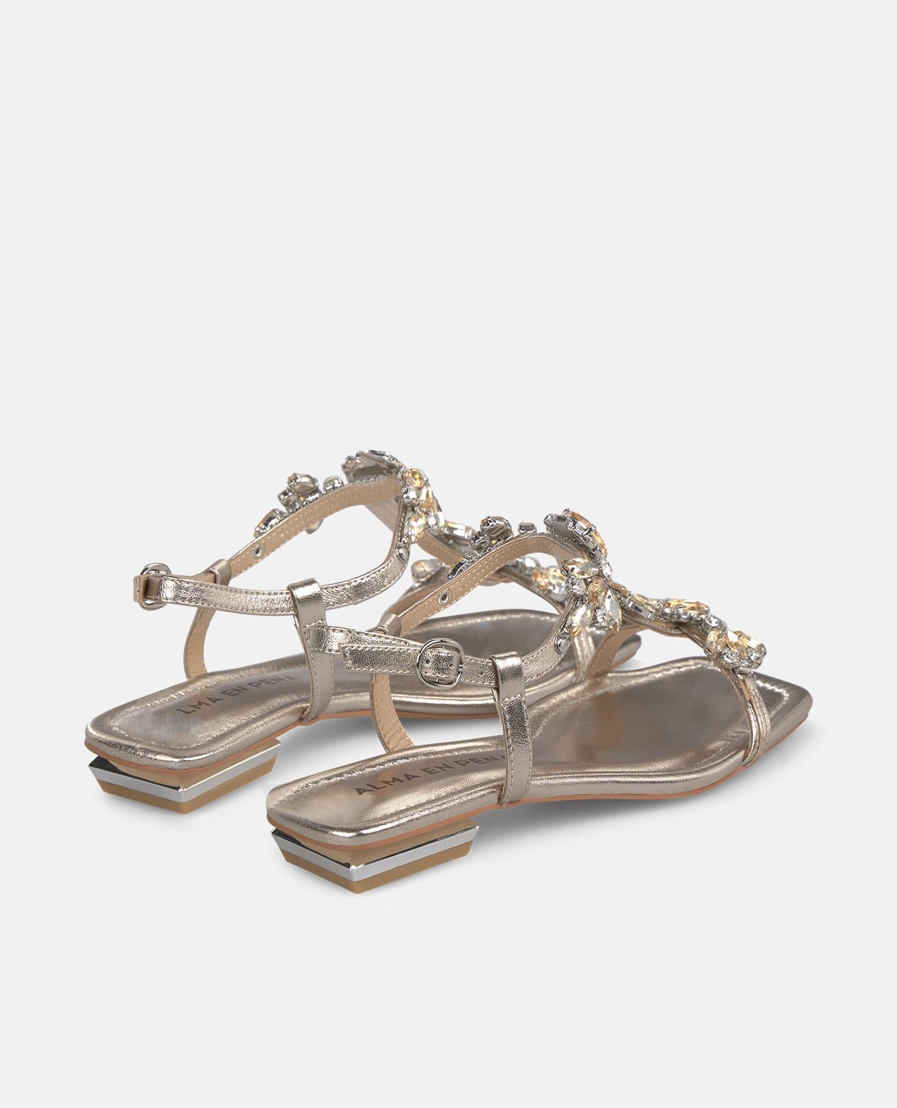 SANDALIA TIRAS PEDRERIA