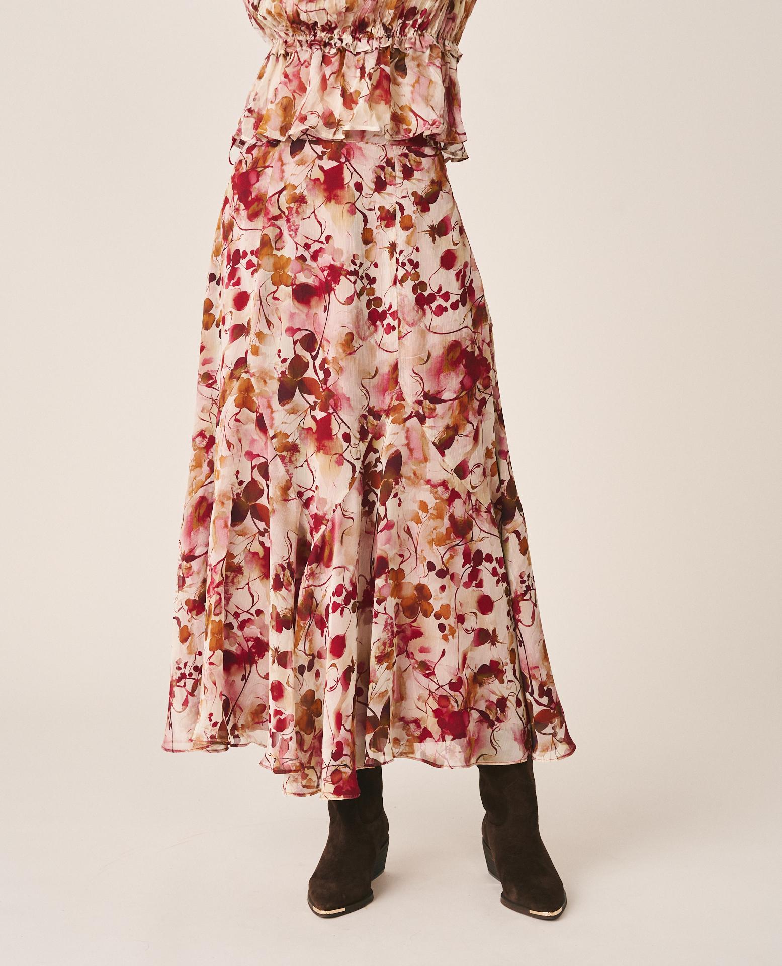FALDA MIDI FLORAL