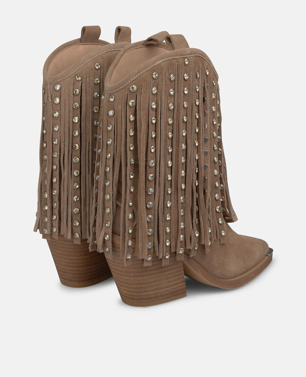 SUEDE COWBOY BOOTS WITH FRINGE