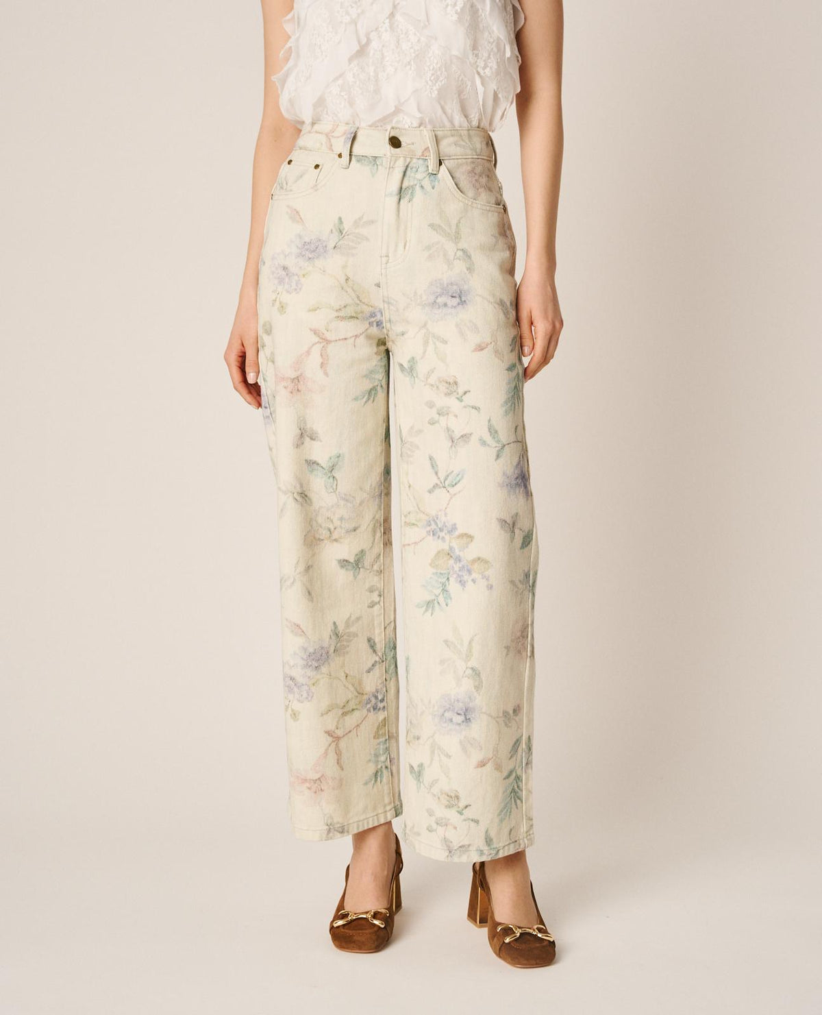 PANTALONI CON STAMPA FLOREALE