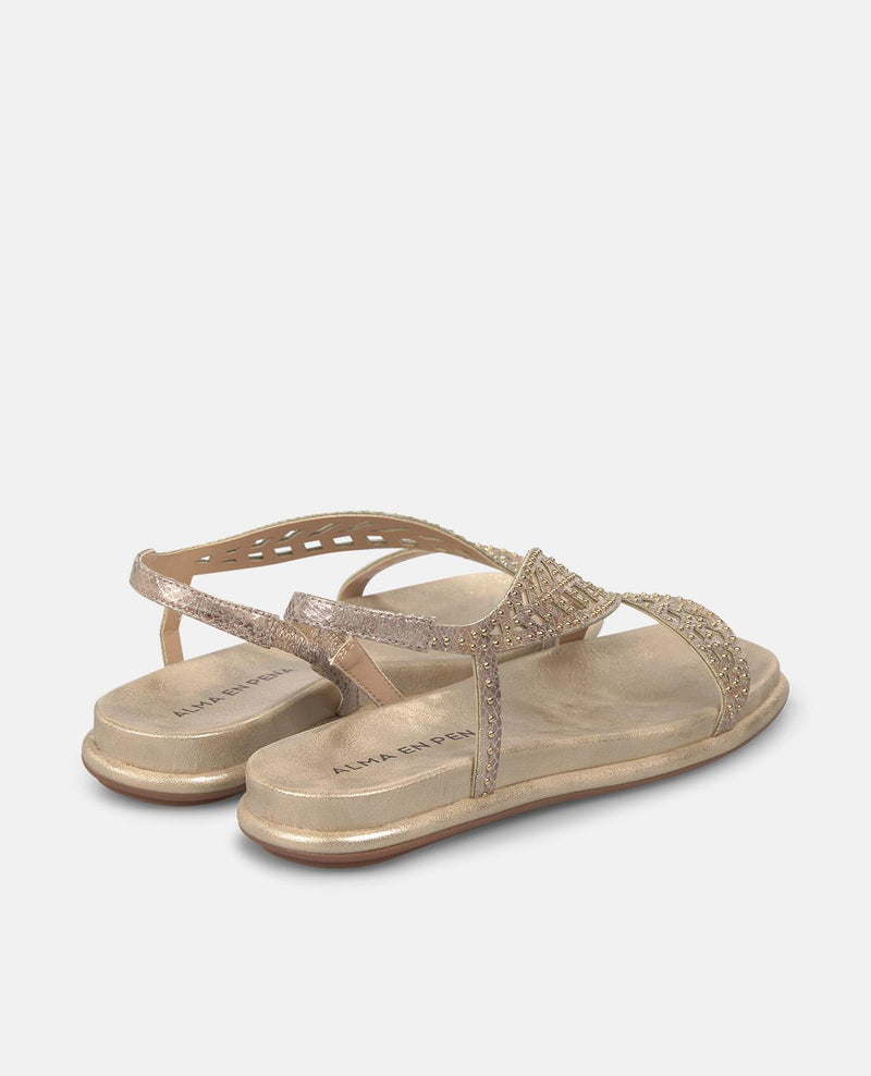 SANDALIA PLANA DETALLE HOJA