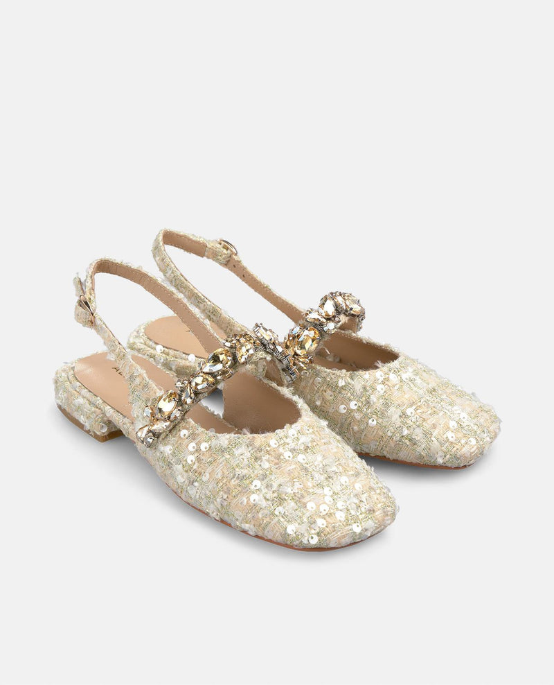CHAUSSURE À LANIÈRE EN STRASS