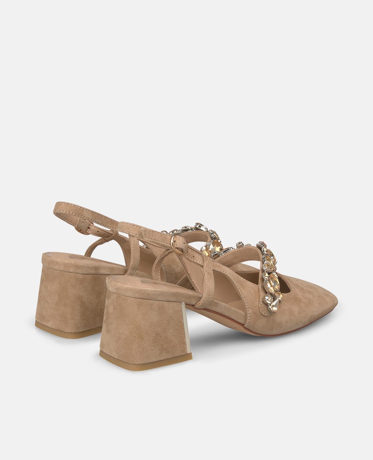 ZAPATO DESTALONADO TIRA CON JOYA