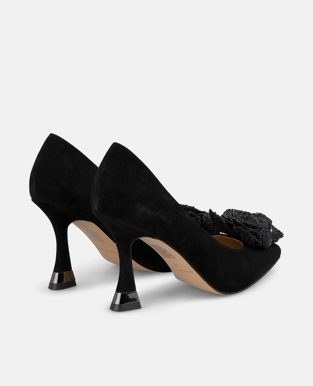 ZAPATO TACÓN FLOR ABALORIOS