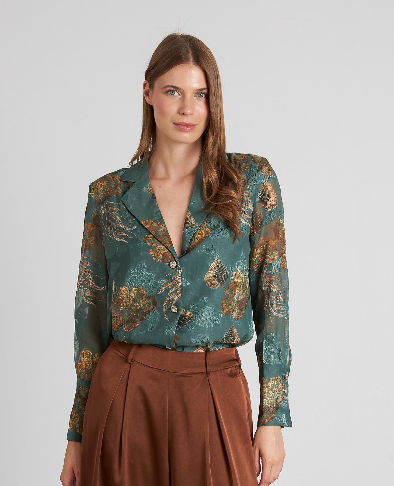 CAMISA ESTAMPADA BOTÓN JOYA