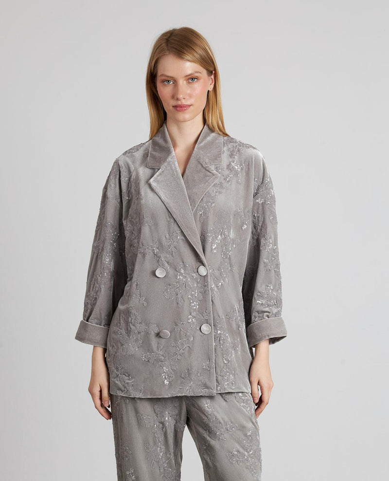 BLAZER CRUZADA DETALLES LENTEJUELAS