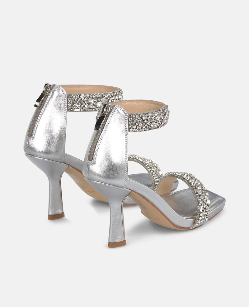 DOUBLE STRAP SANDAL WITH JEWEL EFFECT