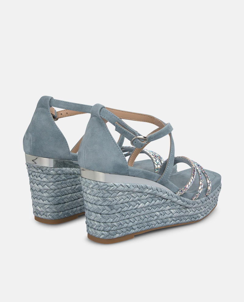 SANDALIA CUÑA ESPARTO TIRAS MULTIPOSICION