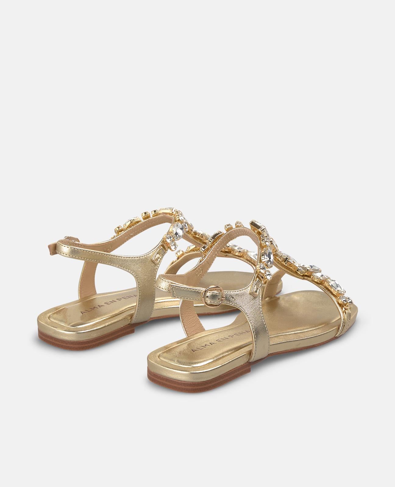 SANDALIA PLANA CON DETALLE PEDRERIA