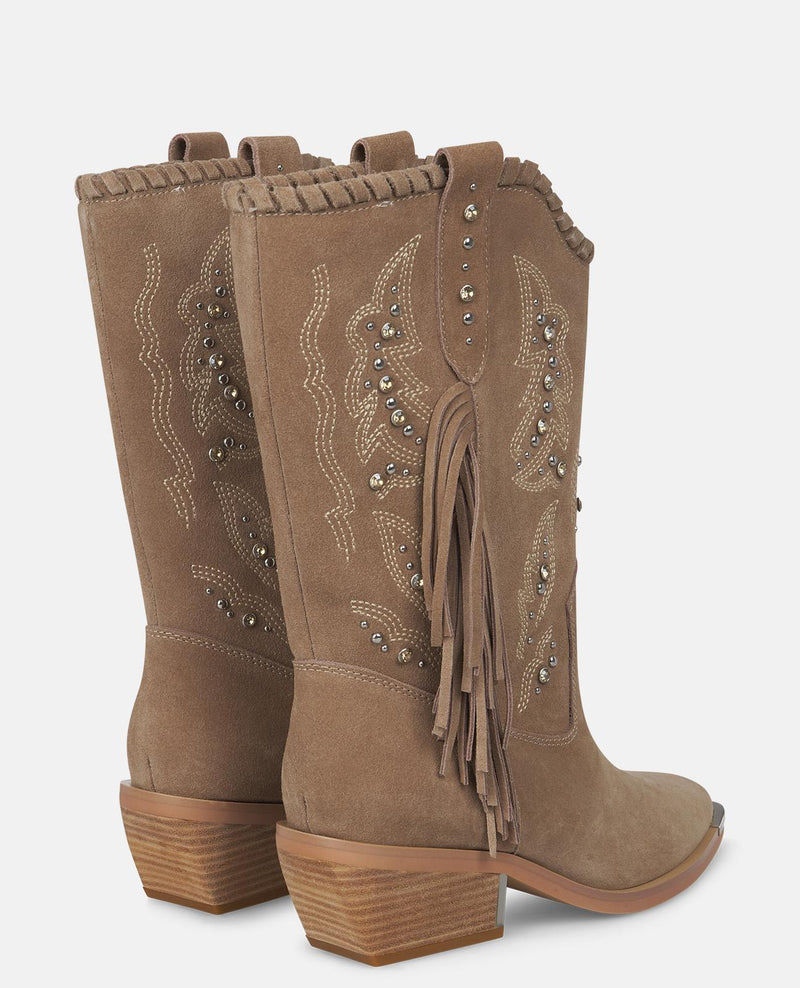 BOTTE DEMI PLATE À FRANGES