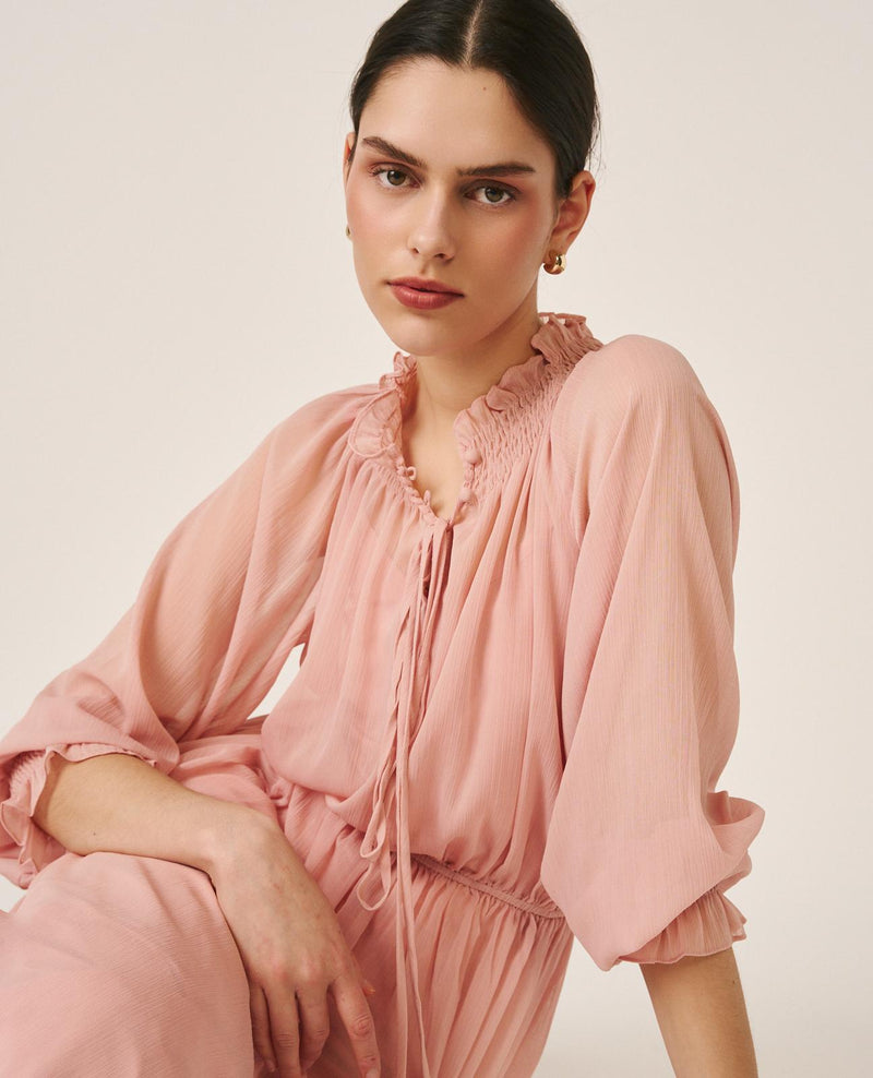 VESTIDO CUELLO FRUNCIDO