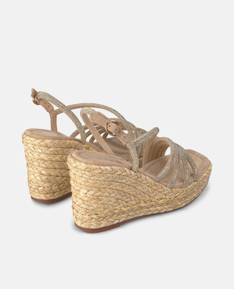 WEDGE WITH RHINESTONE STRIPS