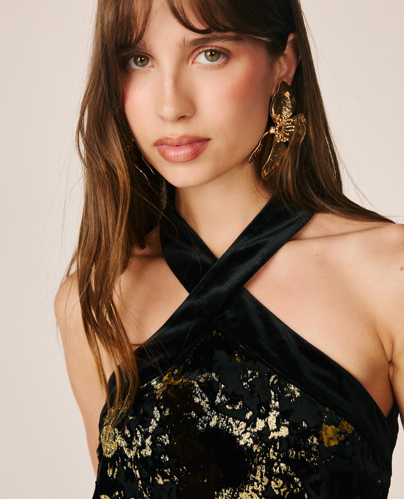 TOP HALTER ESTAMPADO ABSTRACTO