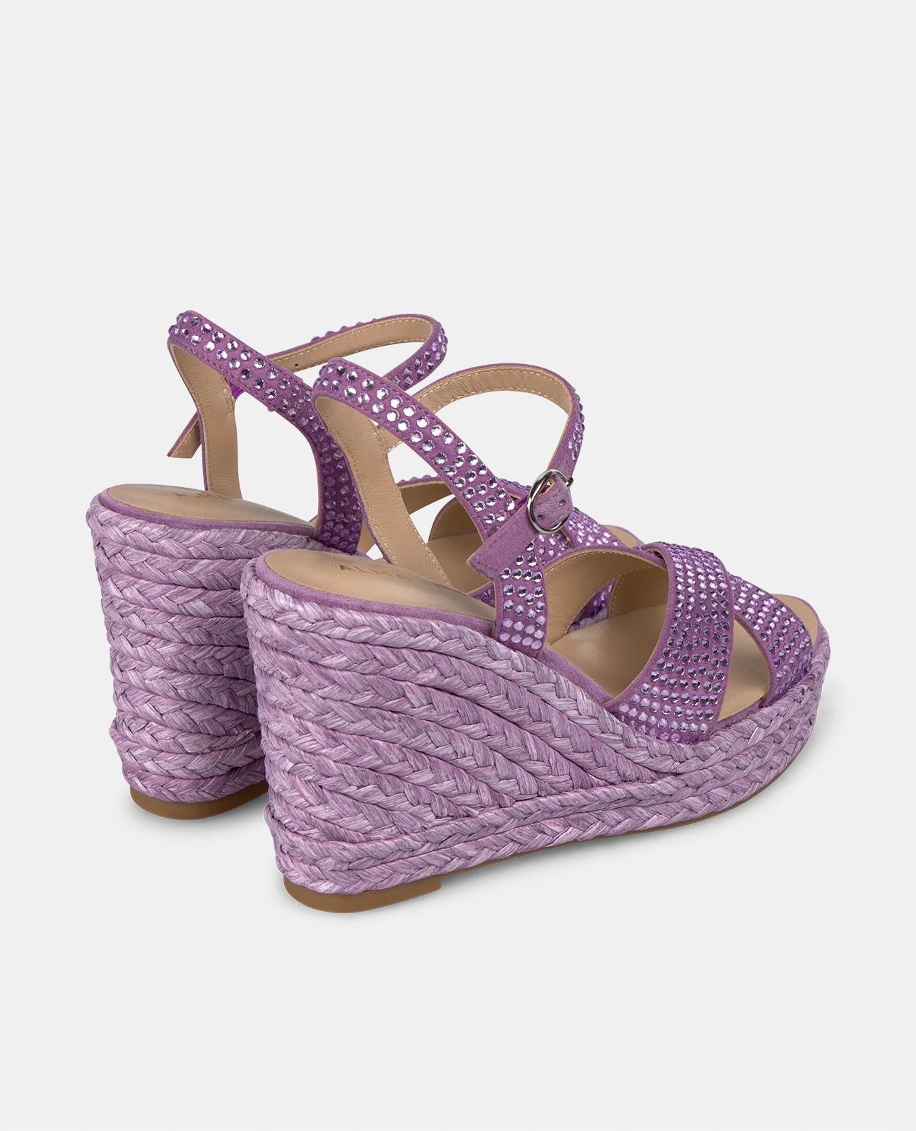 BRAIDED WEDGE WITH RHINESTONES