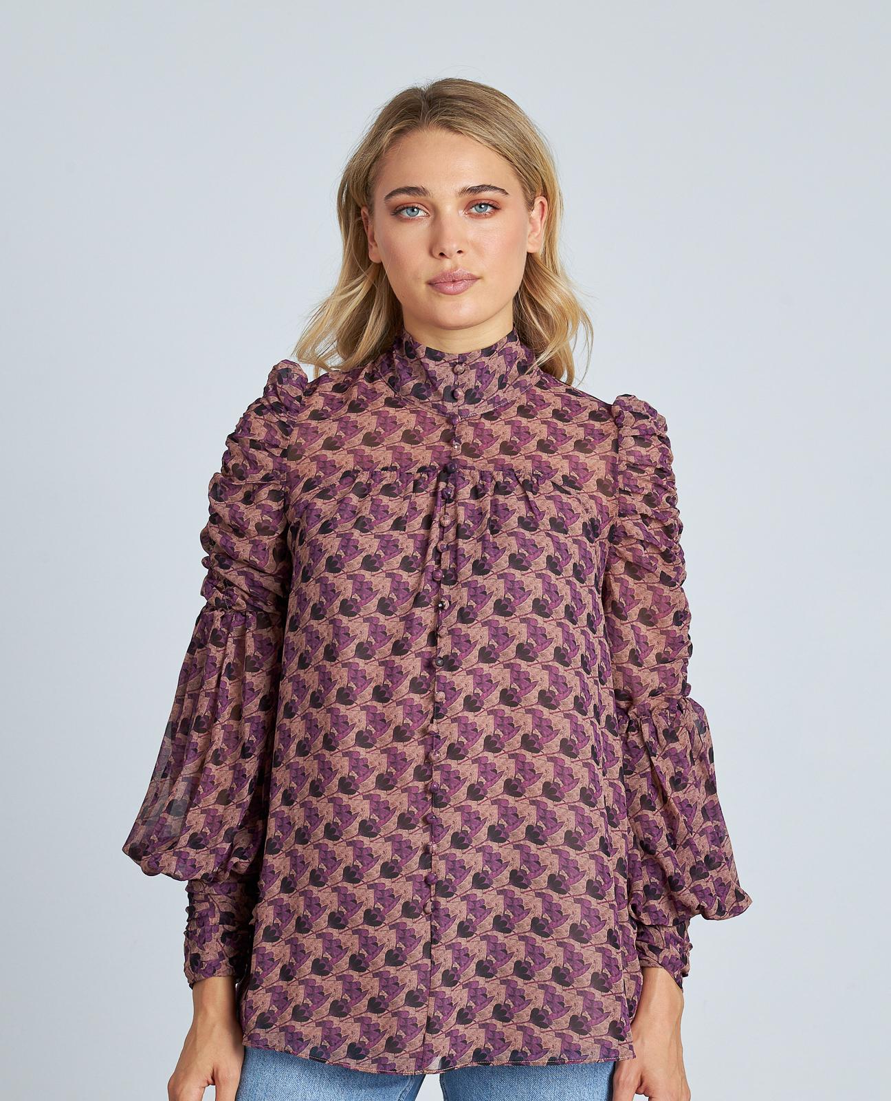 PRINTED BUTTONED BLOUSE