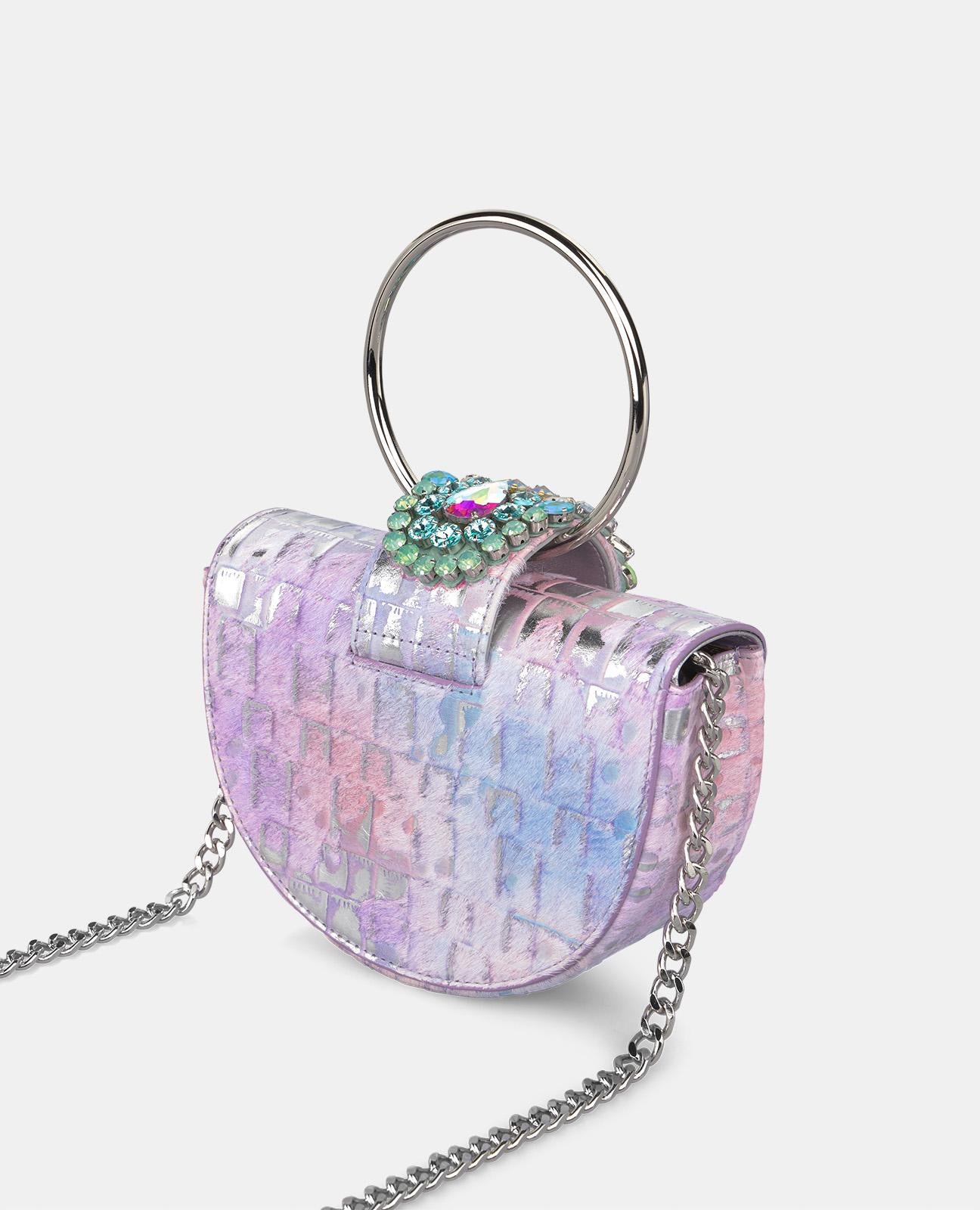 JEWELED HALF MOON BAG
