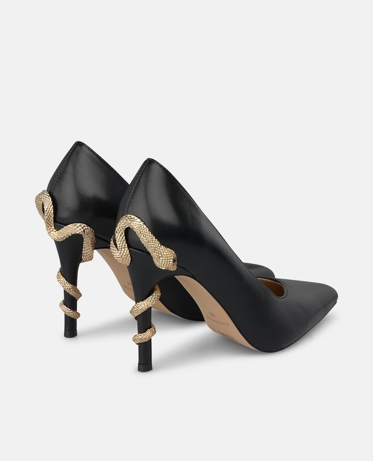ZAPATO PIEL TACÓN CON SERPIENTE