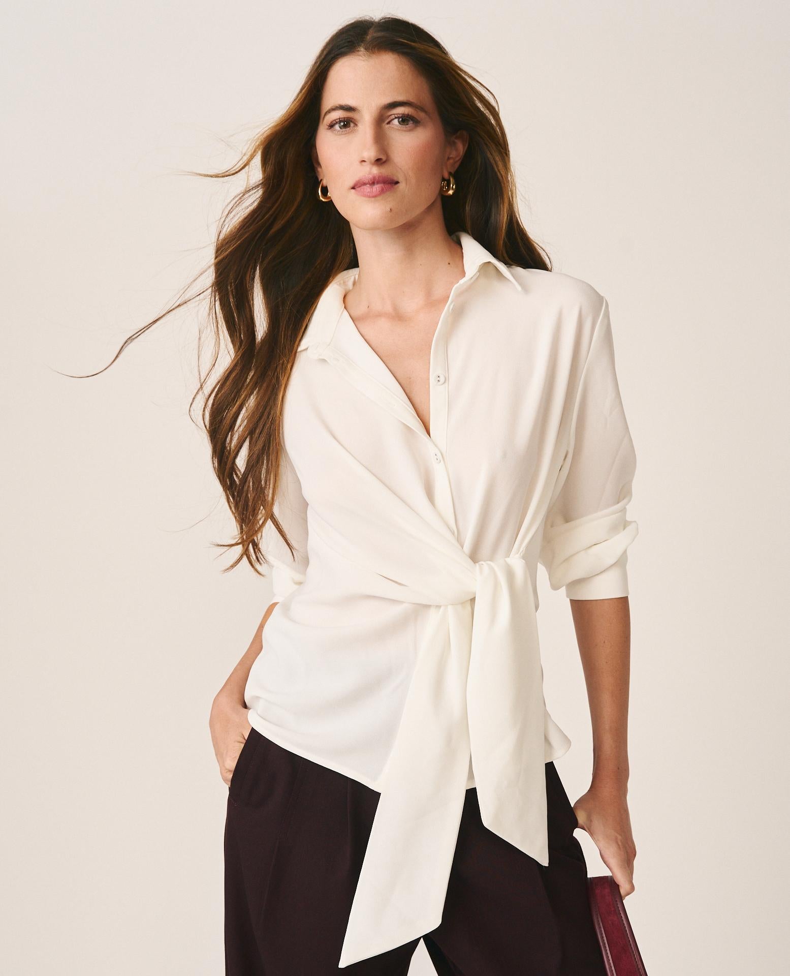 CAMISA SATÉN CON LAZADA