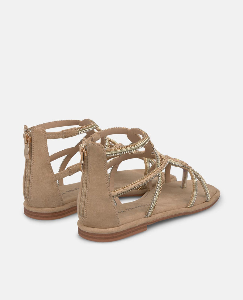 SANDALIA PLANA ENTRELAZADA POSICION DEDO