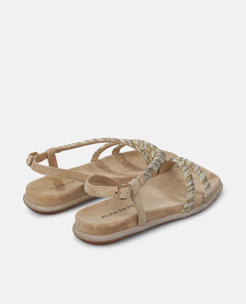 SANDALIA PLANA TIRAS BICOLOR