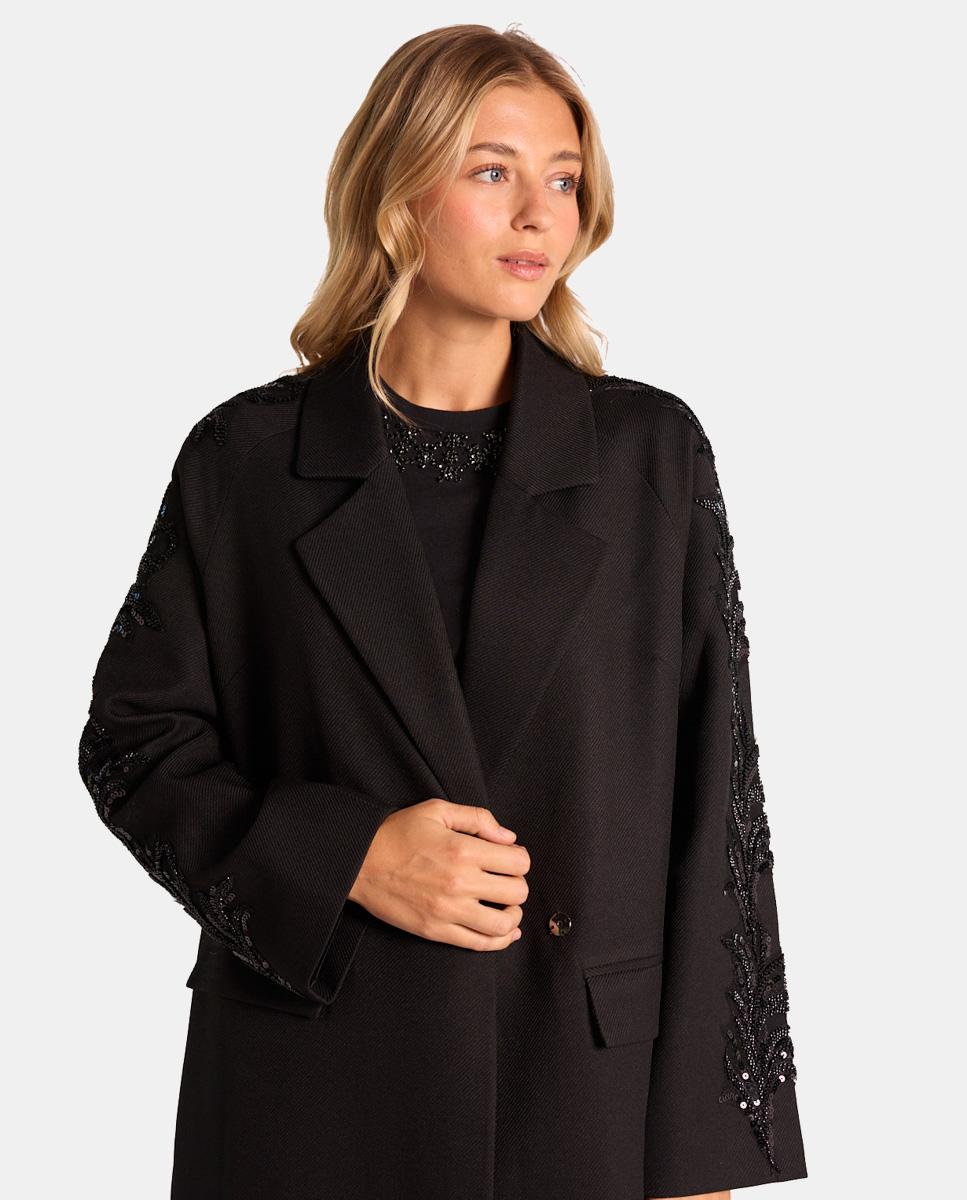 LONG COAT WITH RHINESTONES