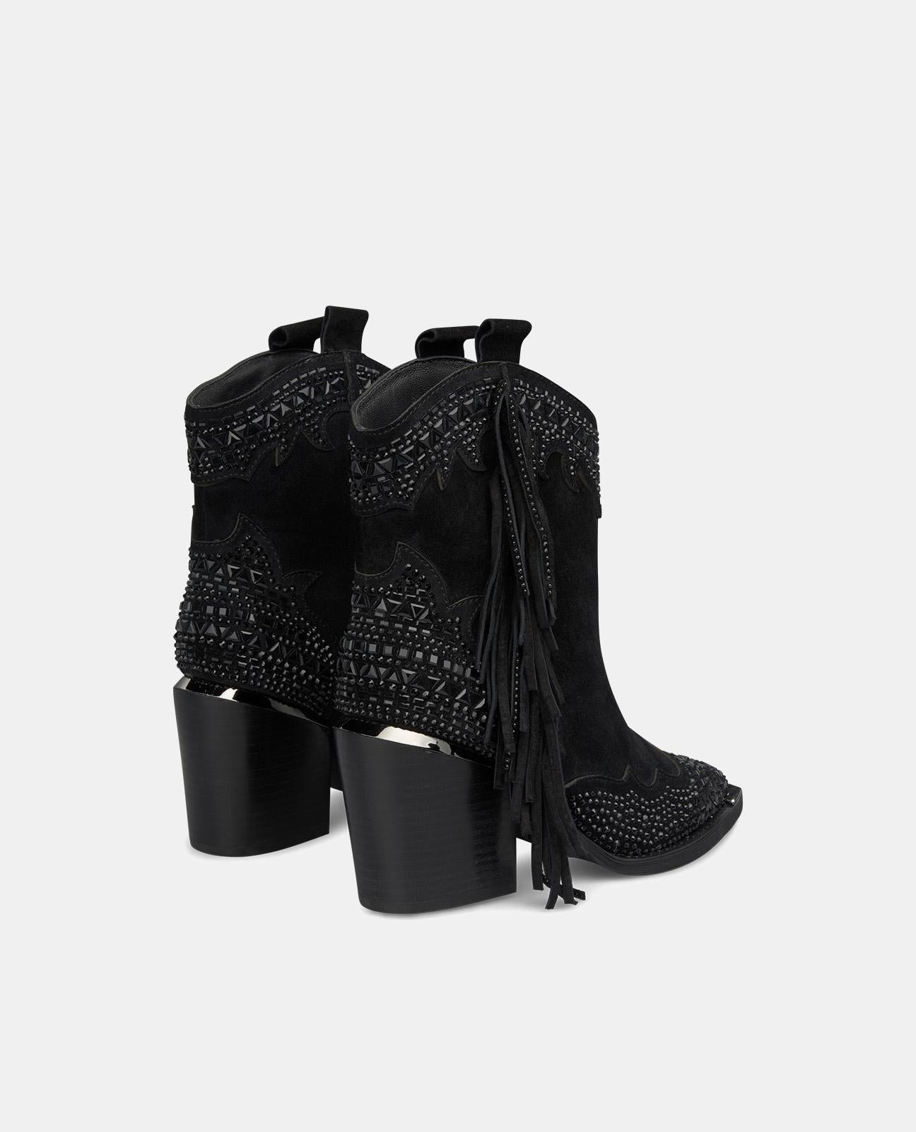 BOTTE DE CHEVILLE AVEC FRANGES LATÉRALES