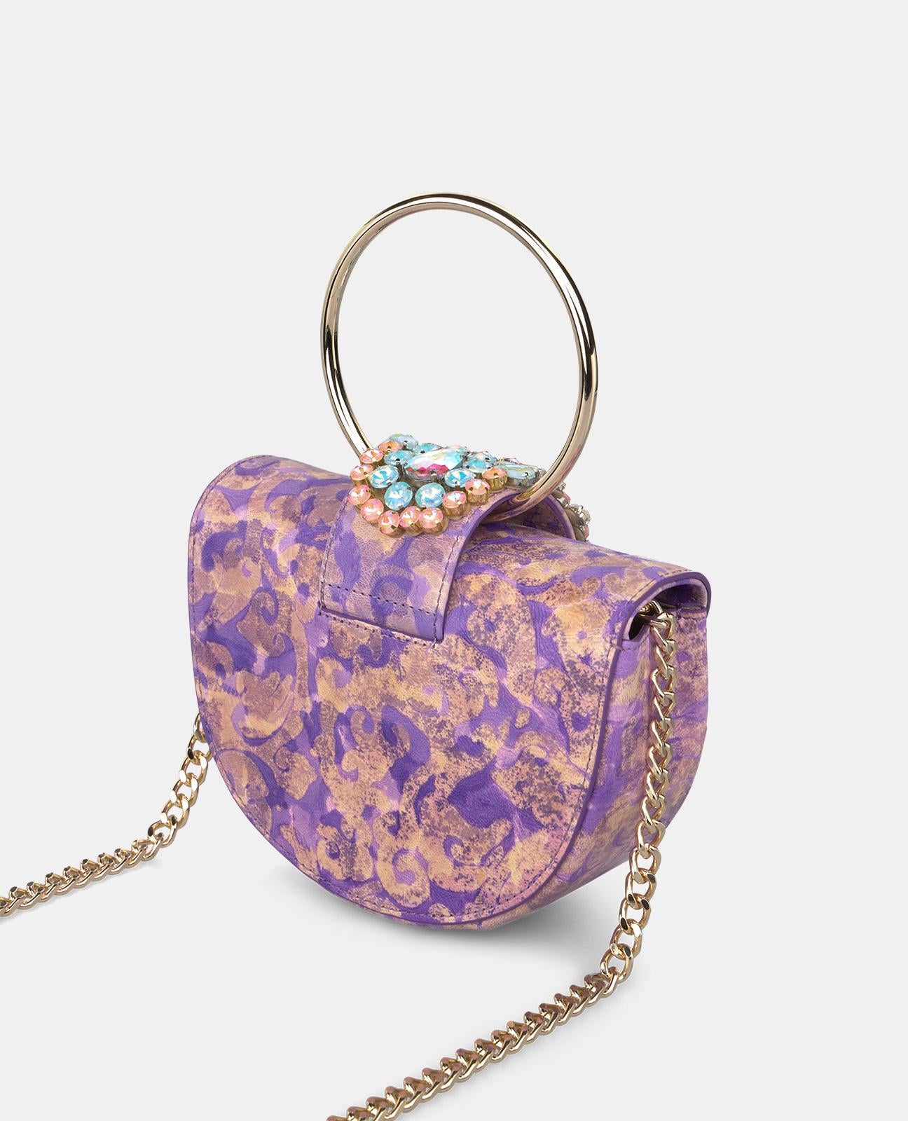 JEWELED HALF MOON BAG