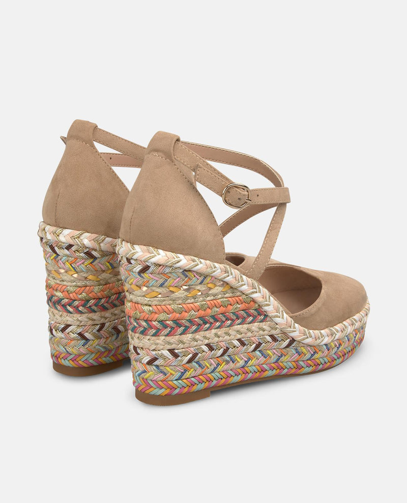 SANDÁLIA VALENCIANA DE TECIDO DE CANTO ALTO
