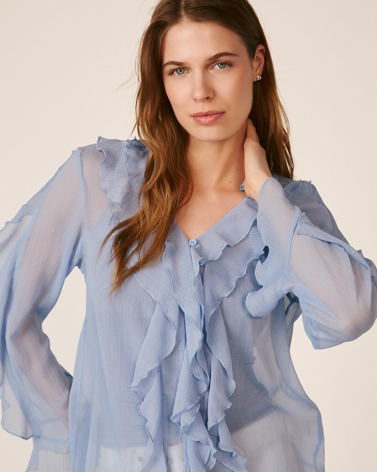 BLUSA COM FOLHOS
