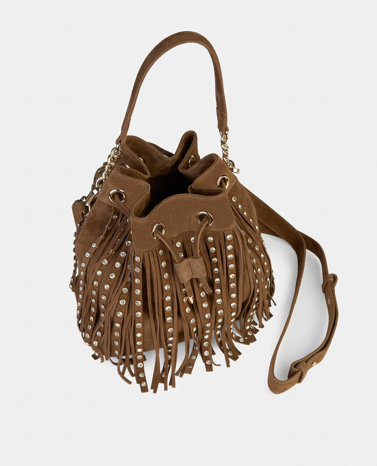BORSA CON FRANGE E BORCHIE