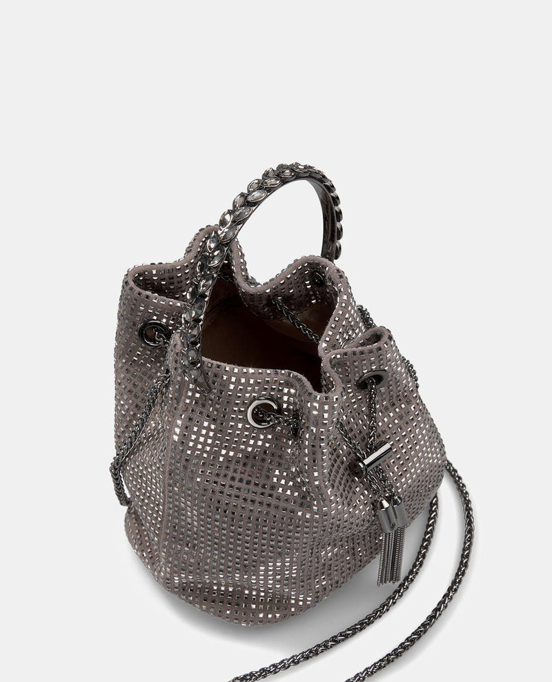 CHAPEAU MELON EN STRASS AVEC PENDENTIF