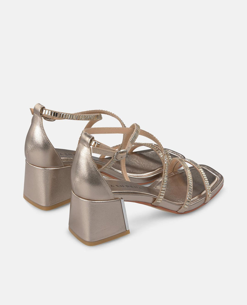 CRYSTAL STRAPS HEEL SANDAL